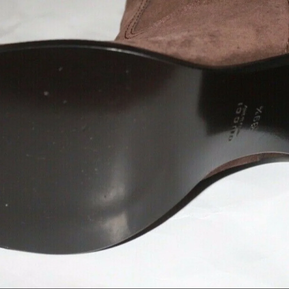 NIB Gucci Women's Suede Knee High Heeled Boots - Picture 7 of 8